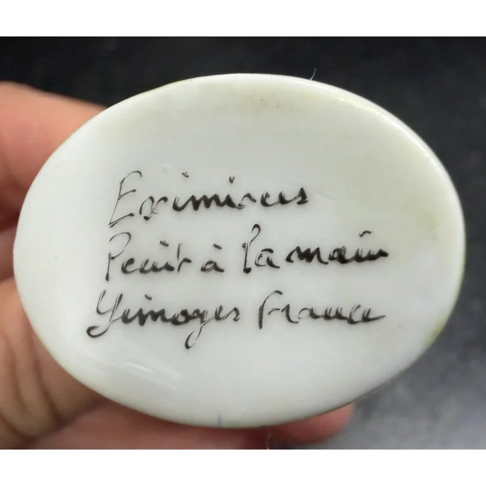 Eximious Limoges France Terrier Dog Trinket Box Hand Painted Porcelain Miniature